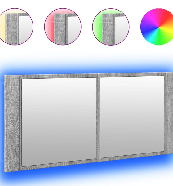 LED-Spiegelschrank Grau Sonoma 100x12x45 cm