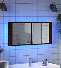 LED-Spiegelschrank Braun Eichen-Optik 100x12x45 cm