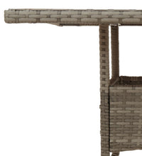 Gartentisch mit Akazienholz-Platte Grau 80x80x75 cm Poly Rattan