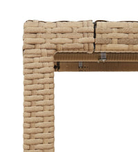 Gartentisch mit Glasplatte Beige 90x90x75 cm Poly Rattan