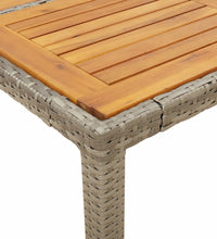 Gartentisch mit Akazienholz-Platte Grau 90x90x75 cm Poly Rattan