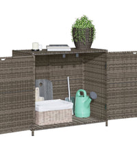 Gartenschrank Grau 83x45x76 cm Poly Rattan