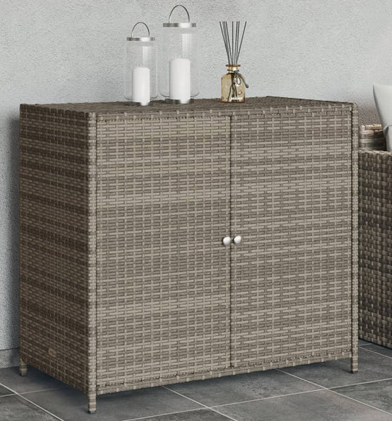 Gartenschrank Grau 83x45x76 cm Poly Rattan