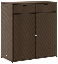 Gartenschrank Braun 105x55x113 cm Poly Rattan