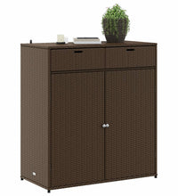 Gartenschrank Braun 105x55x113 cm Poly Rattan