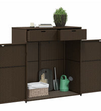 Gartenschrank Braun 105x55x113 cm Poly Rattan