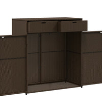 Gartenschrank Braun 105x55x113 cm Poly Rattan