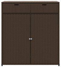 Gartenschrank Braun 105x55x113 cm Poly Rattan