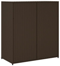 Gartenschrank Braun 105x55x113 cm Poly Rattan