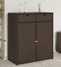 Gartenschrank Braun 105x55x113 cm Poly Rattan