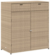 Gartenschrank Beige 105x55x113 cm Poly Rattan