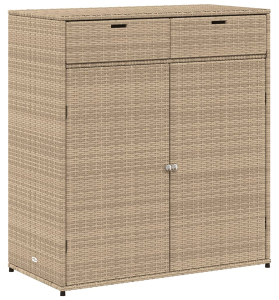 Gartenschrank Beige 105x55x113 cm Poly Rattan