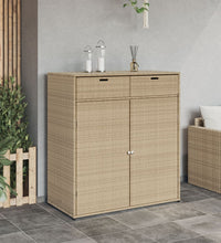 Gartenschrank Beige 105x55x113 cm Poly Rattan