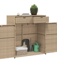 Gartenschrank Beige 105x55x113 cm Poly Rattan