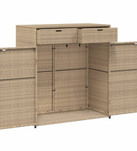 Gartenschrank Beige 105x55x113 cm Poly Rattan