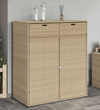 Gartenschrank Beige 105x55x113 cm Poly Rattan