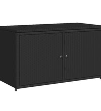 Gartenschrank Schwarz 110x55x60,5 cm Poly Rattan