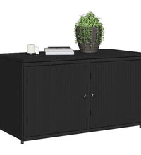 Gartenschrank Schwarz 110x55x60,5 cm Poly Rattan