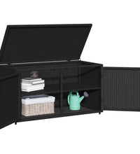 Gartenschrank Schwarz 110x55x60,5 cm Poly Rattan