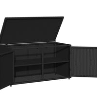 Gartenschrank Schwarz 110x55x60,5 cm Poly Rattan