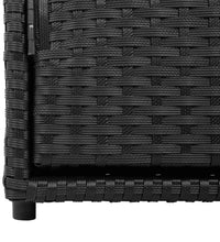 Gartenschrank Schwarz 110x55x60,5 cm Poly Rattan