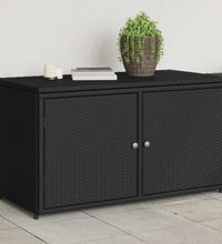 Gartenschrank Schwarz 110x55x60,5 cm Poly Rattan