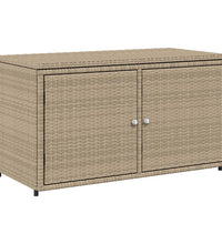 Gartenschrank Beige 110x55x60,5 cm Poly Rattan