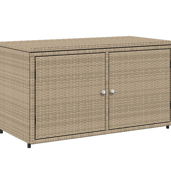 Gartenschrank Beige 110x55x60,5 cm Poly Rattan