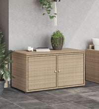 Gartenschrank Beige 110x55x60,5 cm Poly Rattan