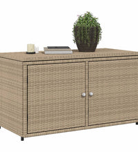 Gartenschrank Beige 110x55x60,5 cm Poly Rattan