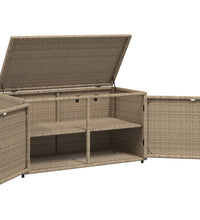 Gartenschrank Beige 110x55x60,5 cm Poly Rattan