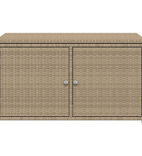 Gartenschrank Beige 110x55x60,5 cm Poly Rattan