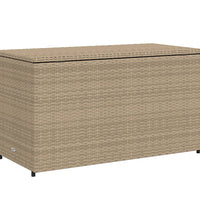 Gartenschrank Beige 110x55x60,5 cm Poly Rattan