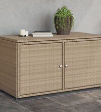 Gartenschrank Beige 110x55x60,5 cm Poly Rattan