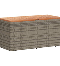 Gartentruhe Grau 110x50x54 cm Poly Rattan Akazienholz