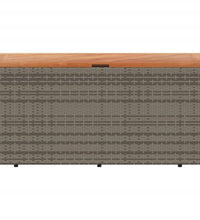 Gartentruhe Grau 110x50x54 cm Poly Rattan Akazienholz