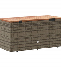 Gartentruhe Grau 110x50x54 cm Poly Rattan Akazienholz