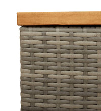 Gartentruhe Grau 110x50x54 cm Poly Rattan Akazienholz