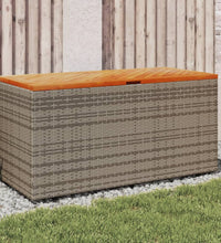 Gartentruhe Grau 110x50x54 cm Poly Rattan Akazienholz