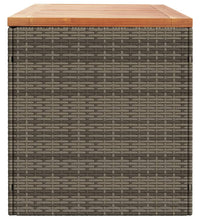 Gartentruhe Grau 220x50x54 cm Poly Rattan Akazienholz