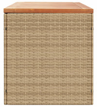 Gartentruhe Beige 220x50x54 cm Poly Rattan Akazienholz