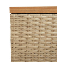 Gartentruhe Beige 220x50x54 cm Poly Rattan Akazienholz