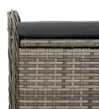 Sitzbank mit Stauraum & Kissen Grau 115x51x52 cm Poly Rattan