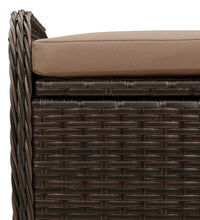 Sitzbank mit Stauraum & Kissen Braun 115x51x52 cm Poly Rattan