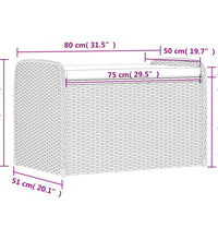 Sitzbank mit Stauraum & Kissen Schwarz 80x51x52 cm Poly Rattan