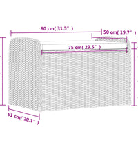 Sitzbank mit Stauraum & Kissen Grau 80x51x52 cm Poly Rattan