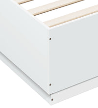 Bettgestell mit LED Weiß 200x200 cm Holzwerkstoff