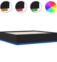 Bettgestell mit LED Schwarz 200x200 cm Holzwerkstoff