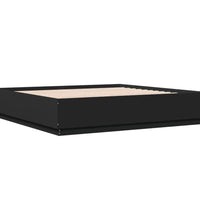Bettgestell mit LED Schwarz 200x200 cm Holzwerkstoff