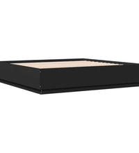 Bettgestell mit LED Schwarz 200x200 cm Holzwerkstoff